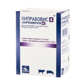 Вакцина HIPRABOVIS 4 против инфекционного ринотрахеита КРС, парагриппа 3, вирусной диарии КРС и респираторно-синтцитиальной инфекции КРС, 30 доз