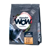ALPHAPET WOW для взрослых стерилизованных кошек и котов (ЦЫПЛЕНОК), 0,35 кг