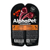 ALPHAPET консервы для щенков, беременных и кормящих собак (ЯГНЕНОК, МОРКОВЬ), 100 г