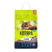 Наполнитель КОТЯРА комкующийся с активированным углём, 20 л, 8,4 кг