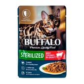 MR. BUFFALO STERILIZED пауч для стерилизованных кошек (ГОВЯДИНА, СОУС), 85 г