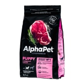 ALPHAPET для щенков, беременных и кормящих собак средних пород (ГОВЯДИНА, РИС), 0,9 кг