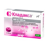 КЛАДАКСА жевательные таблетки для кошек и собак, 400 мг/100 мг, 12 табл
