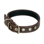 Ошейник №25 комбинированный (кожа+брезент), ЧК
