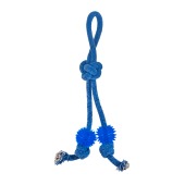 Игрушка канатная WOGY Velour style мячи игольчатые 2 шт с ручкой (d=4,5 см, l=36 см) для собак