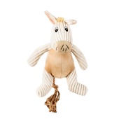 Игрушка-пищалка WOGY Песель с канатом, похрюкивает, уши шуршат (32 * 25 см) для собак