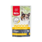 BLITZ Classic пауч для котов и кошек склонных к лишнему весу (КУРИЦА, ТЫКВА), 85 г