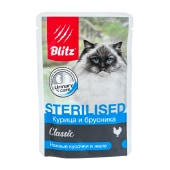 BLITZ Classic пауч для стерилизованных кошек (КУРИЦА, БРУСНИКА), 85 г