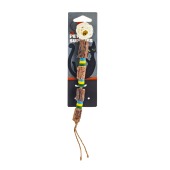 Игрушка WOGY шарик (ротанг) для кошек с колокольчиком d=2,8 см с мататаби на джутовой нити l=20 см, микс
