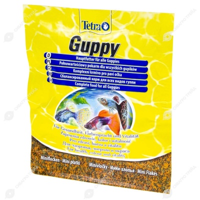 TETRA GUPPY FLAKES корм для гуппи в виде хлопьев, 12 г