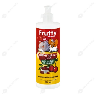 FRUTTY Вишневый конфитюр шампунь-уход для собак и кошек, 400 мл