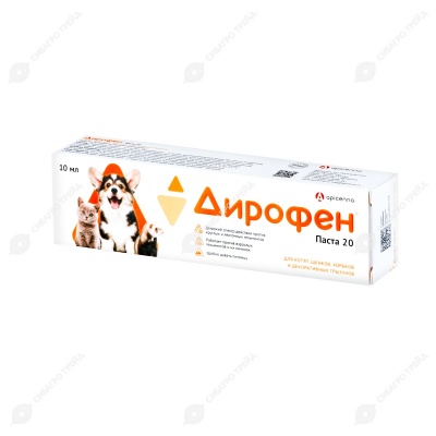 Дирофен паста для щенков и котят, хорьков и декоративных грызунов, 10 мл