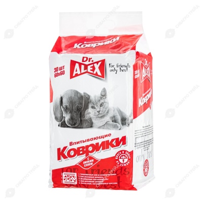 Пеленки-коврики для животных (60 * 60 см), 30 шт, DR.ALEX