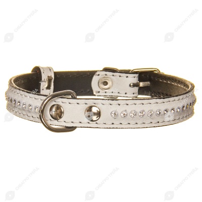 Ошейник кожаный CORD (КРУГЛЫЙ) цветной, d 1 см, пряжка 1,6 см, 46 - 52 см