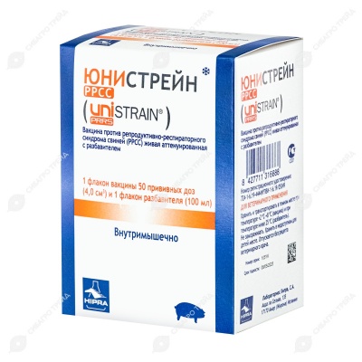 Вакцина Юнистрейн PRRS IM живая (с разбавителем), 50 доз