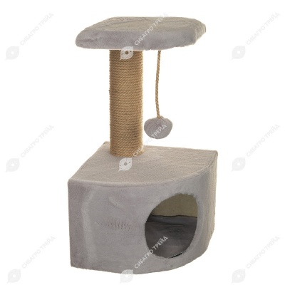 Домик-когтеточка ЛАККИ (33 * 33 * 65 см), BLACK CAT