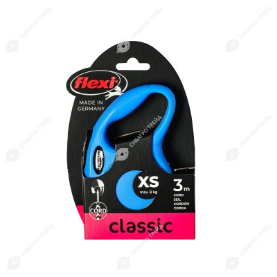 Рулетка CLASSIC XS (3 м, 8 кг) трос, синий, FLEXI
