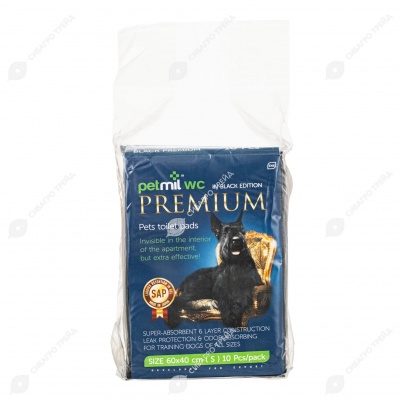 Пелёнки PETMIL WC Premium Black 60 * 40, 10 шт