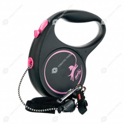 Рулетка BLACK DESIGN M (5 м, 20 кг) трос, розовый, FLEXI