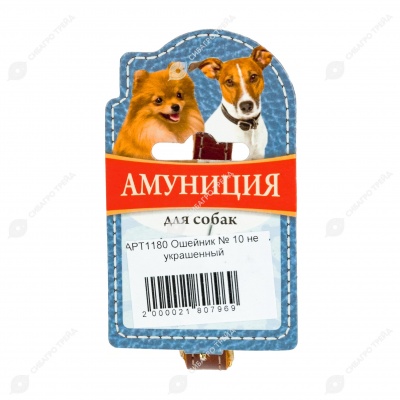 Ошейник №10 кожаный, не украшеный, ЧК