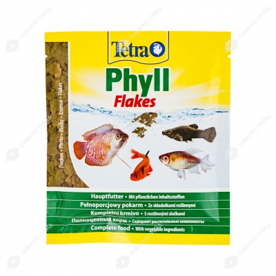 TETRA PHYLL FLAKES корм для рыб в виде хлопьев с растительными ингридиентами, 12 г