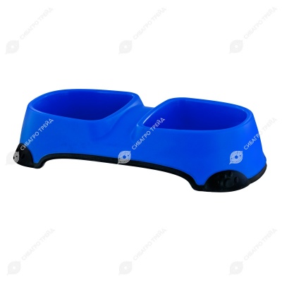 Миска для животных двойная (28 * 14 * 6 см) микс, 2 * 300 мл, NUNBELL