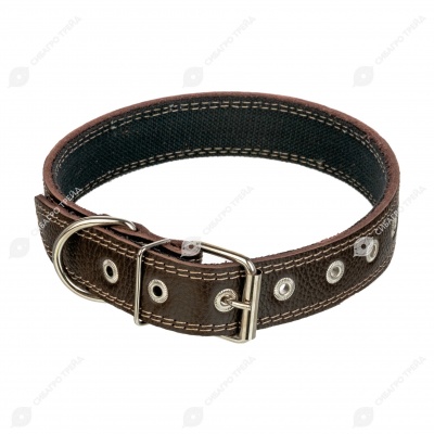Ошейник №36 комбинированный (кожа+брезент), ЧК