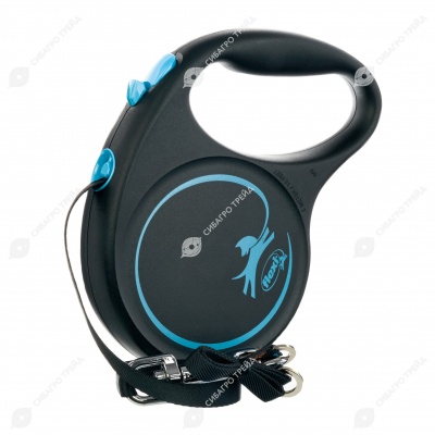 Рулетка BLACK DESIGN L (5 м, 50 кг) ремень, синий, FLEXI