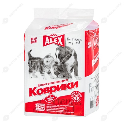 Пеленки-коврики для животных (60 * 90 см), 30 шт, DR.ALEX